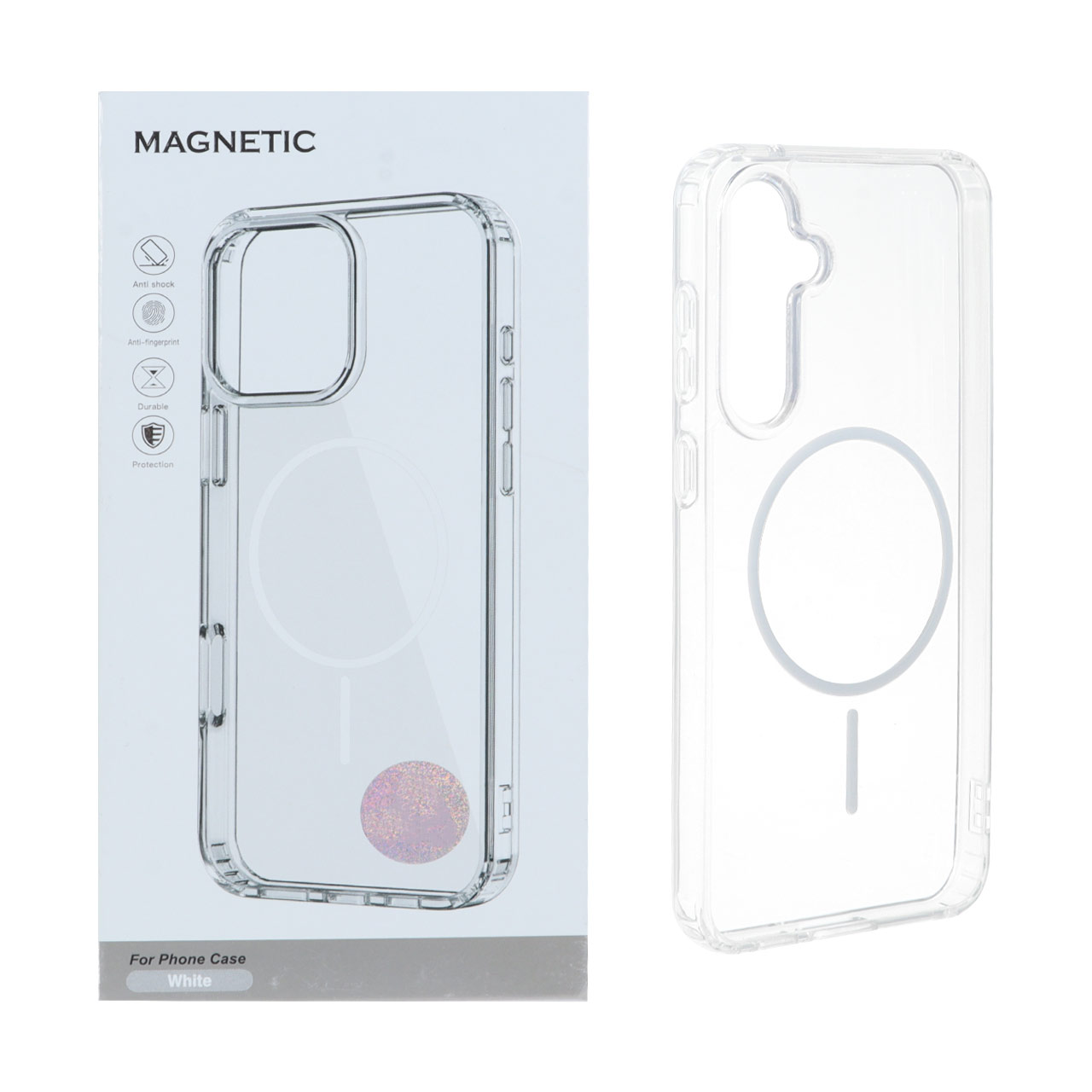 1469904 قاب اورجینال Magnetic دور ژله ای MagSafe مدل Samsung Galaxy S23 FE - سفید (پک دار) - تصویر 1