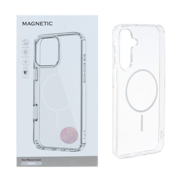 قاب اورجینال Magnetic دور ژله ای MagSafe مدل Samsung Galaxy A16 - سفید (پک دار)