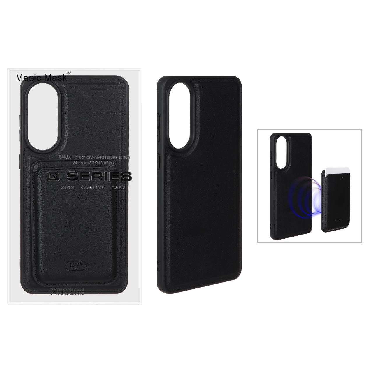 1473994 قاب اورجینال HDD چرمی Magsafe با ست جاکارتی مگنتی Samsung Galaxy S25 Edge - مشکی (پک دار) - تصویر 1