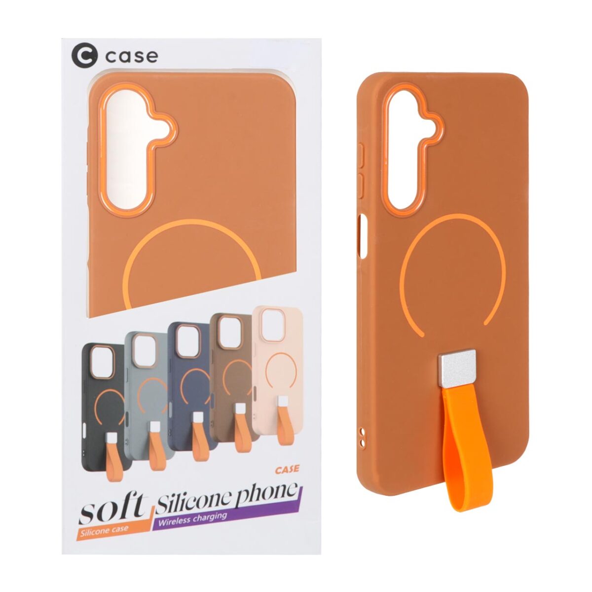 قاب C Case فینگربند سیلیکونی Magsafe مدل Samsung Galaxy A16 - عسلی (پک دار) - تصویر 1