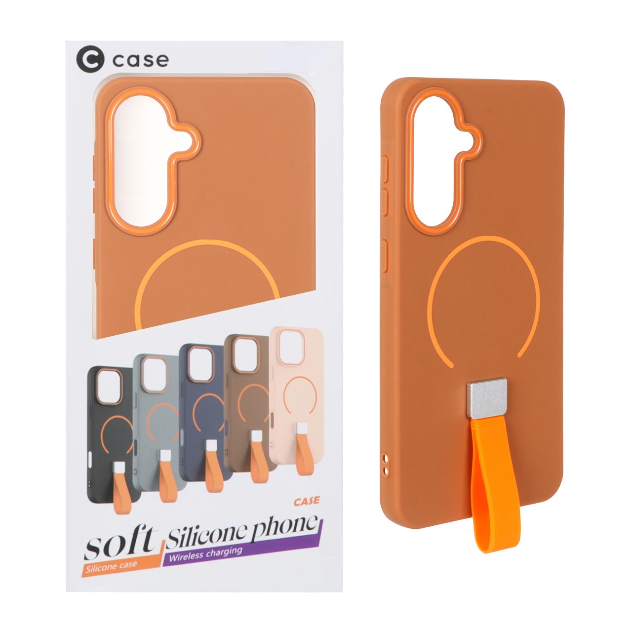 1474072 قاب C Case فینگربند سیلیکونی Magsafe مدل Samsung Galaxy A56 / A36 - عسلی (پک دار) - تصویر 1