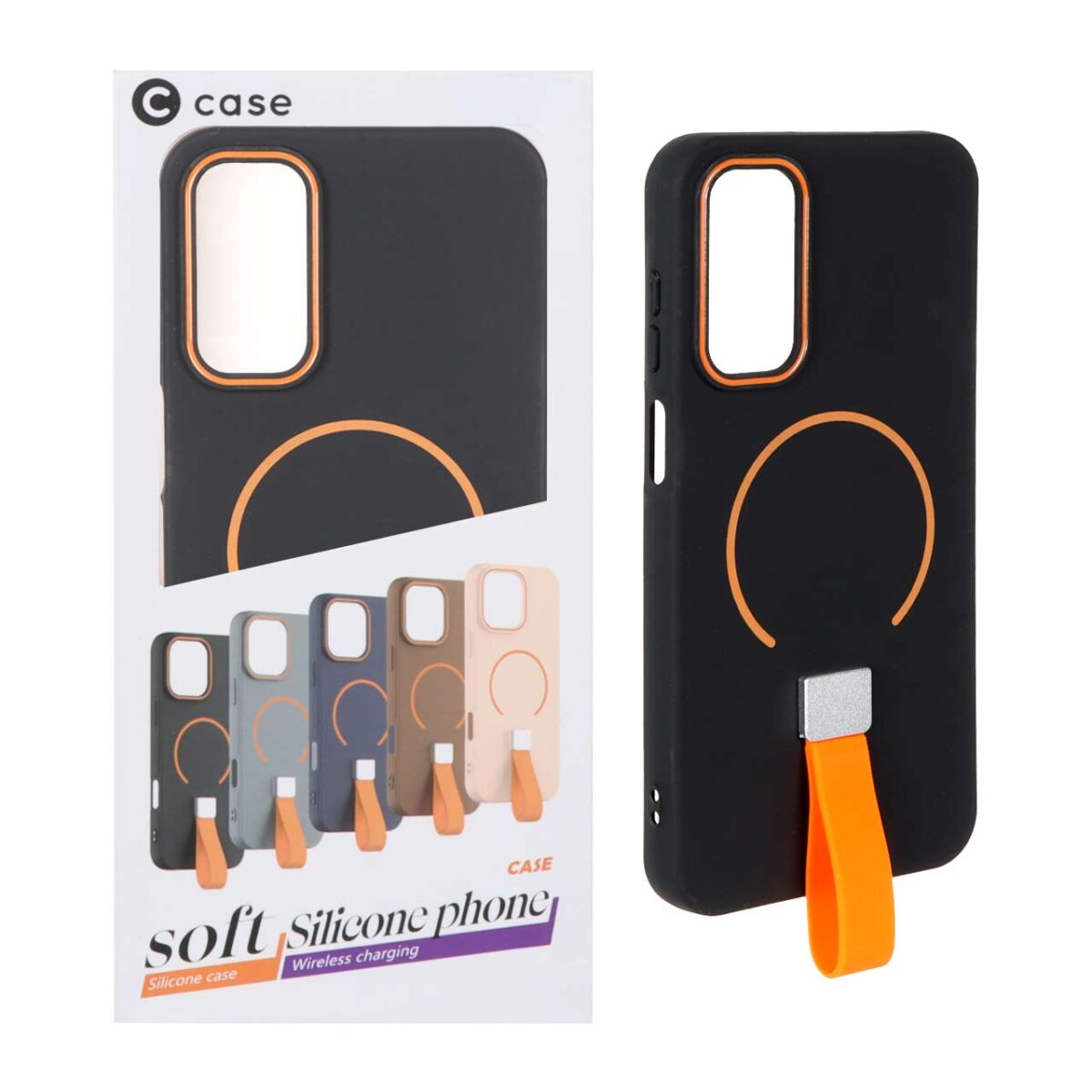 قاب C Case فینگربند سیلیکونی Magsafe مدل Samsung Galaxy A15 - مشکی (پک دار) - تصویر 1