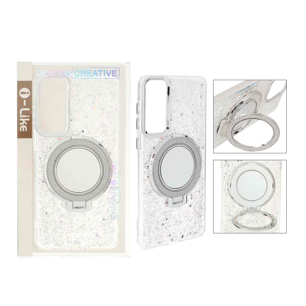 1474222 قاب i Like رزینی مگنتی استندشو Samsung Galaxy S25 Edge - نقره ای (پک دار) - تصویر 1