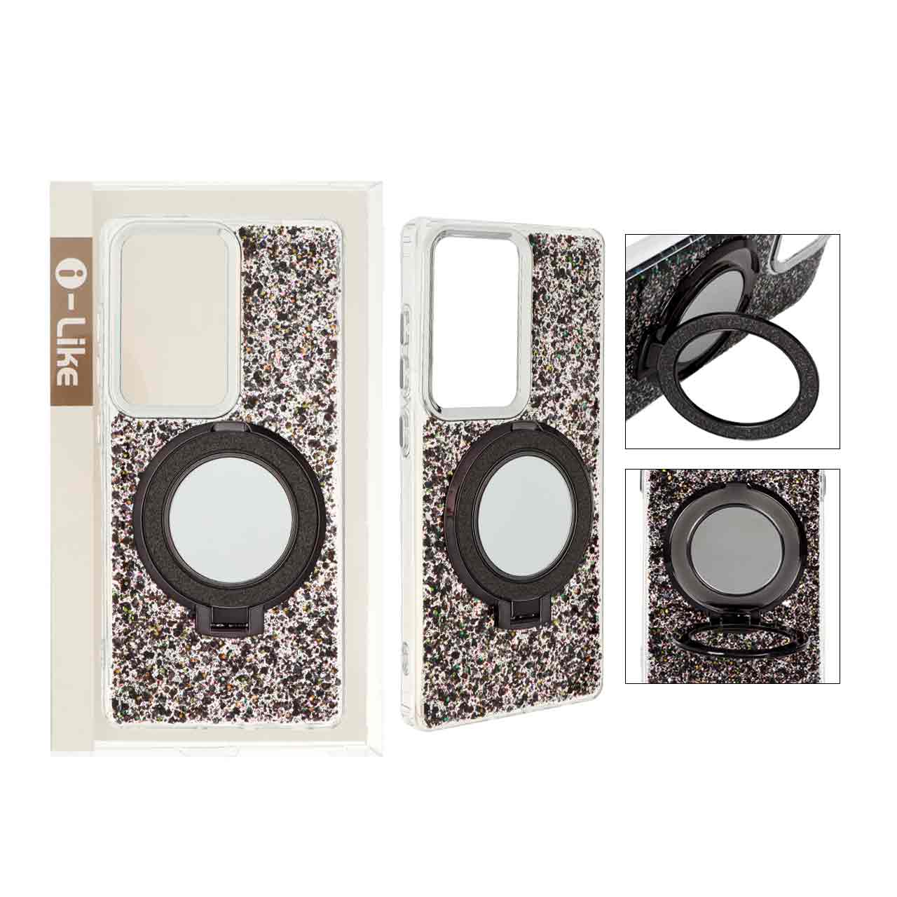 1474226 قاب i Like رزینی مگنتی استندشو Samsung Galaxy S25 Ultra - مشکی (پک دار) - تصویر 1