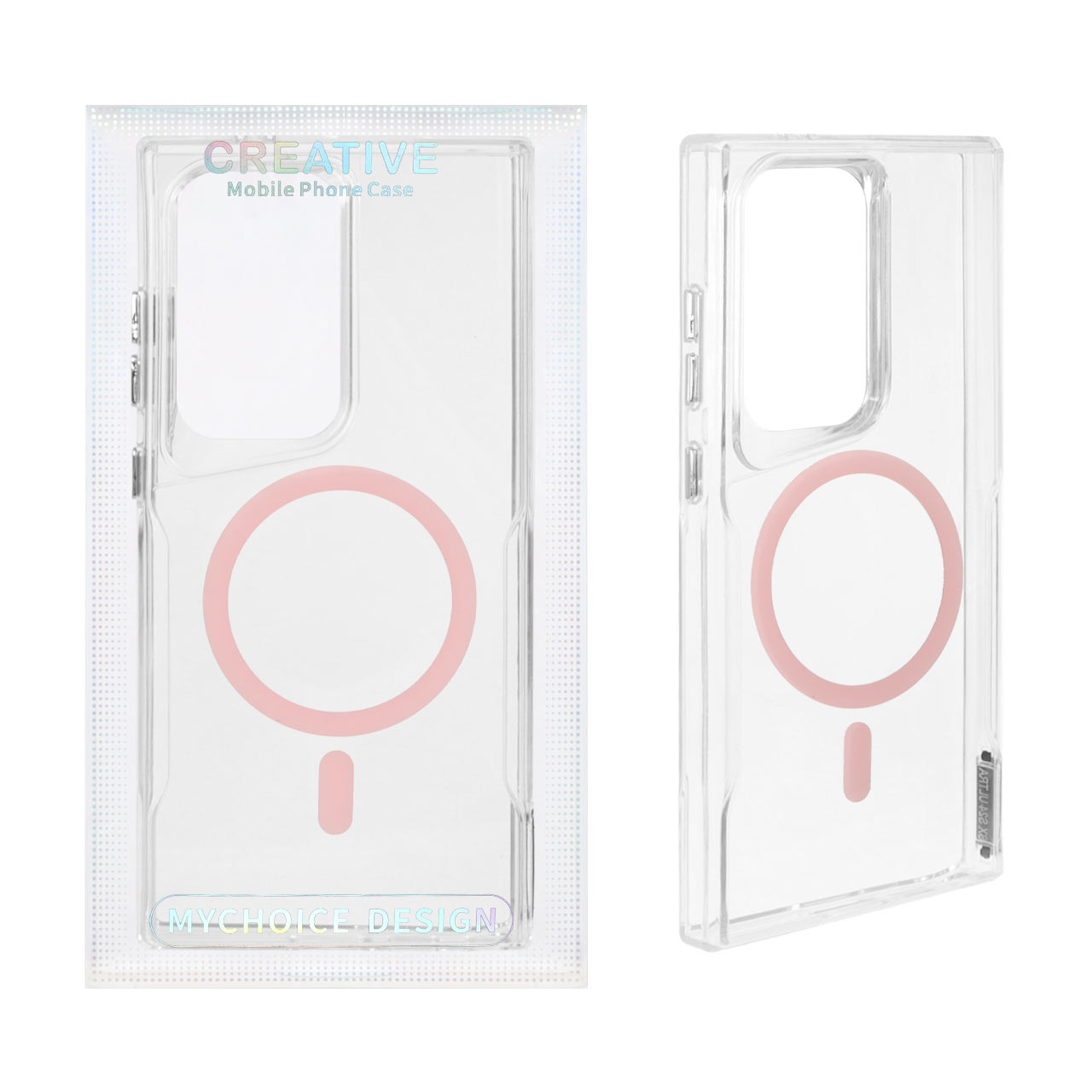 1476106 قاب پشت سخت شفاف Magsafe مدل Samsung Galaxy S24 Ultra - صورتی (پک دار) - تصویر 1