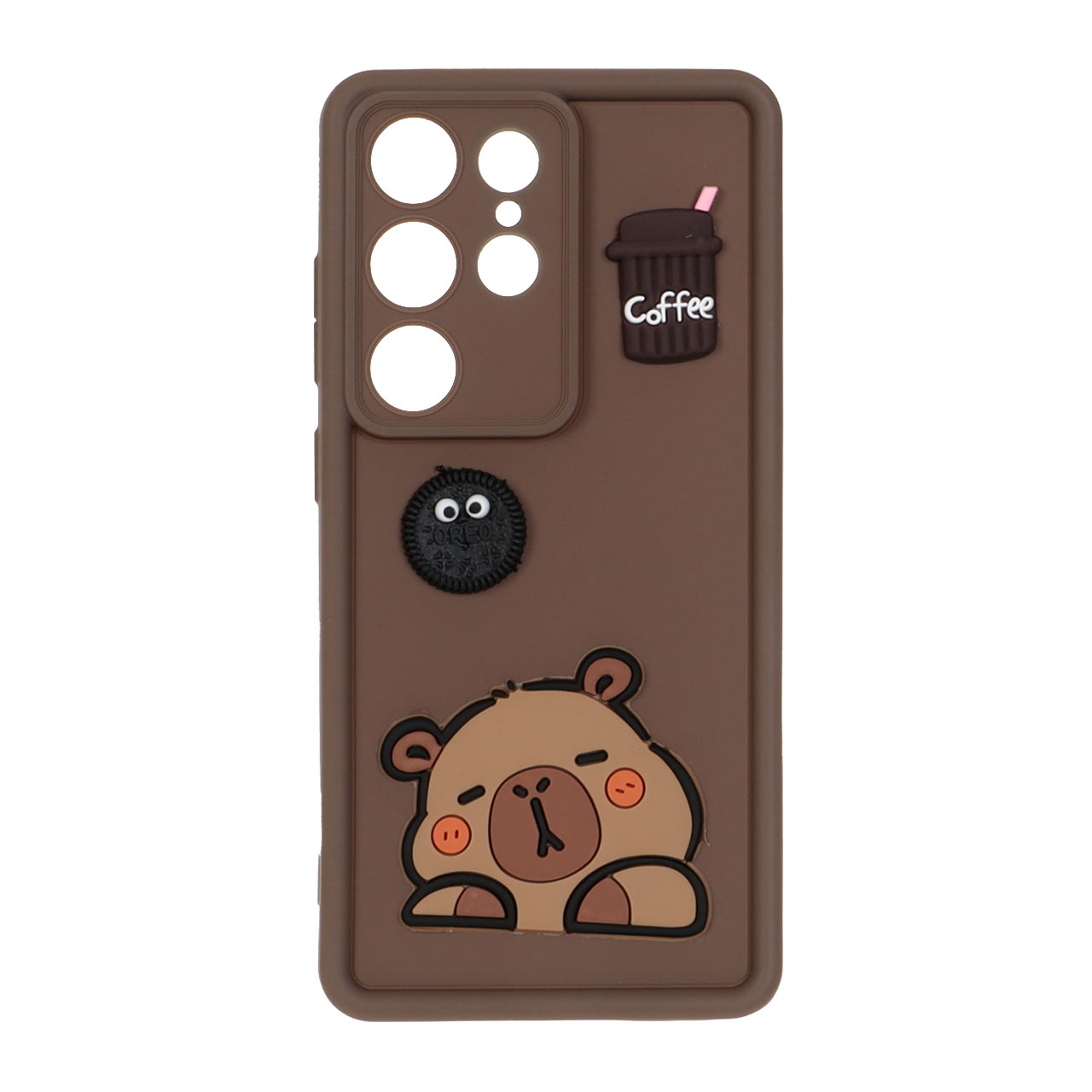 1478342 قاب Solid Case خرسی برجسته Samsung Galaxy S25 Ultra - قهوه ای - تصویر 1