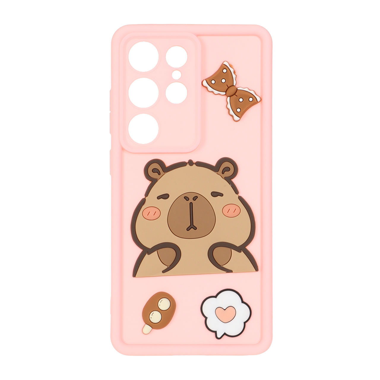 1478348 قاب Solid Case خرسی برجسته Samsung Galaxy S25 Ultra - صورتی - تصویر 1