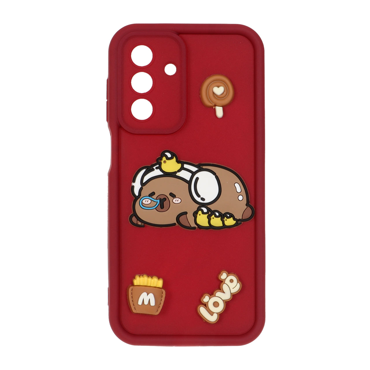 1478374 قاب Solid Case خرسی برجسته Samsung Galaxy A26 - زرشکی - تصویر 1