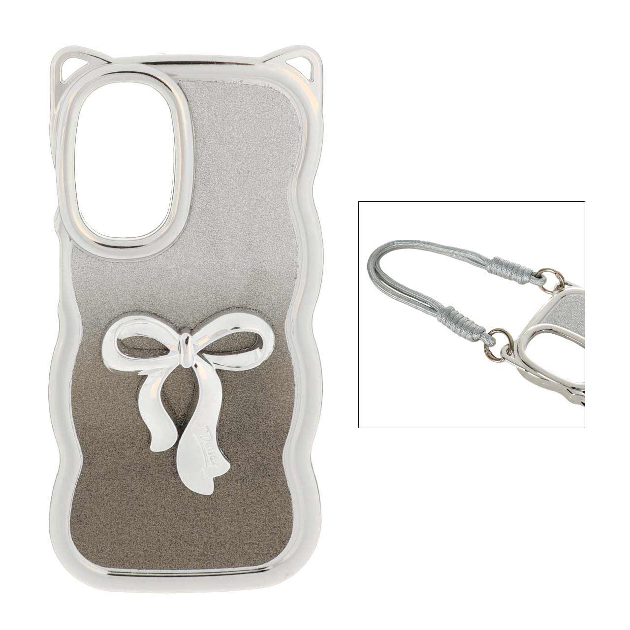 1480378 قاب کنگره ای اکلیلی پاپیون دار با بند مچی Samsung Galaxy A17 / A26 - خاکستری - تصویر 1