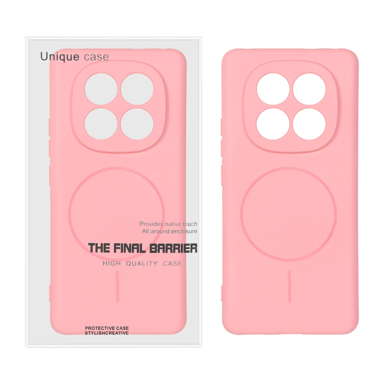 1502408 قاب سیلیکونی MagSafe محافظ لنزدار Xiaomi Redmi Note 14 Pro Plus 5G - صورتی (پک دار) - تصویر 1