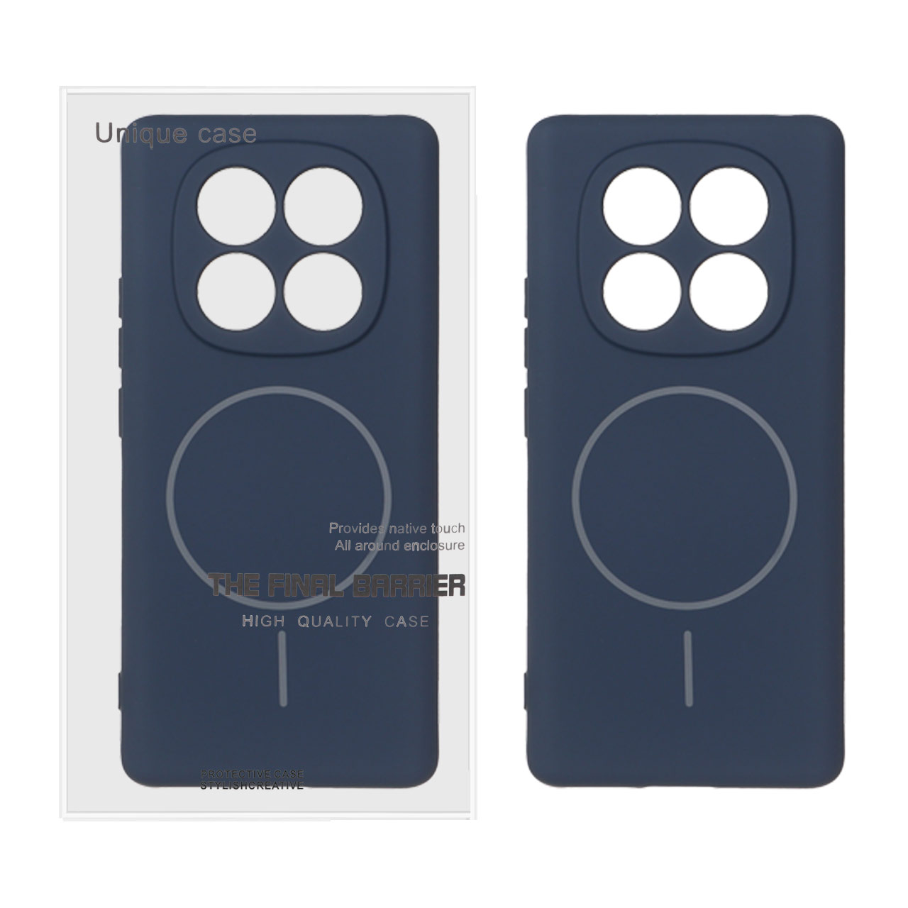 1502448 قاب سیلیکونی MagSafe محافظ لنزدار Xiaomi Redmi Note 14 Pro 5G / Redmi Note 14 Pro Plus 5G / Poco X7 5G - سرمه ای (پک دار) - تصویر 1
