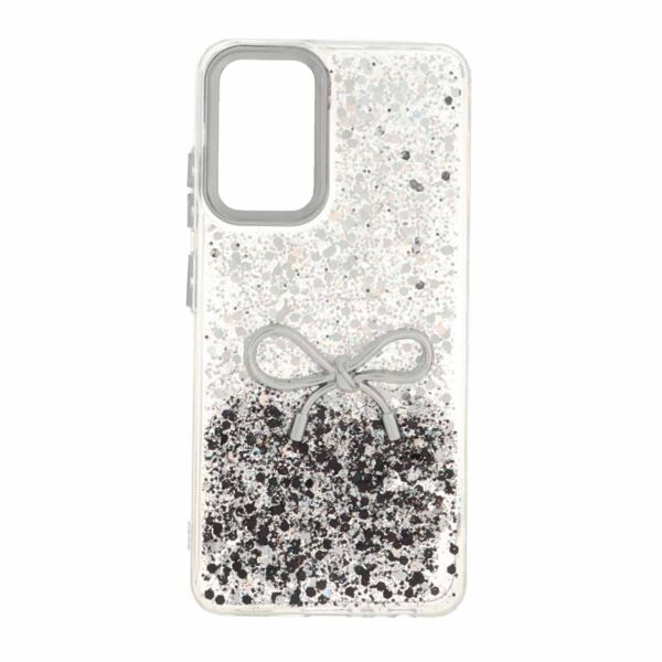 قاب رزینی اکلیلی پاپیون دار Samsung Galaxy A32 4G - مشکی نقره ای