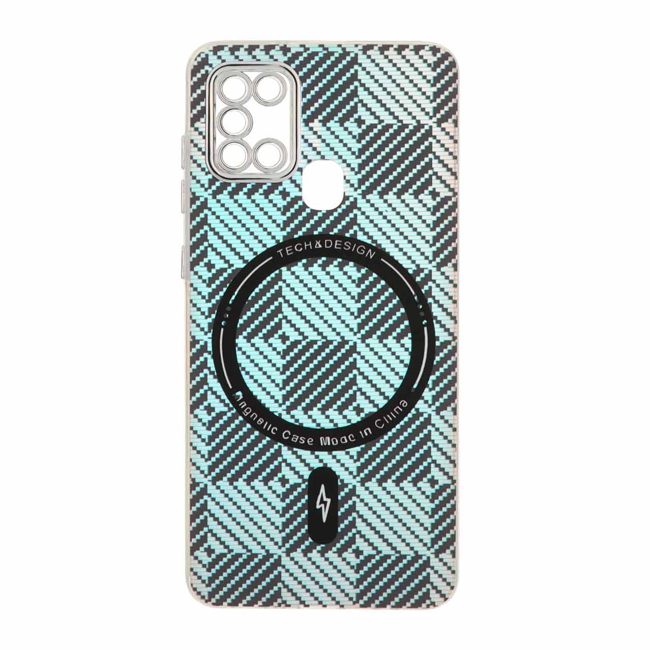 1504898 قاب هولوگرامی هاشور لنز سیلور طرح مگ سیف Samsung Galaxy A21s - کد 67 - تصویر 1