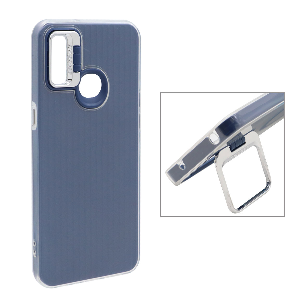 1505664 قاب Cyns Case ژله ای دو لایه لنز استندشو Samsung Galaxy A10s - سرمه ای - تصویر 1