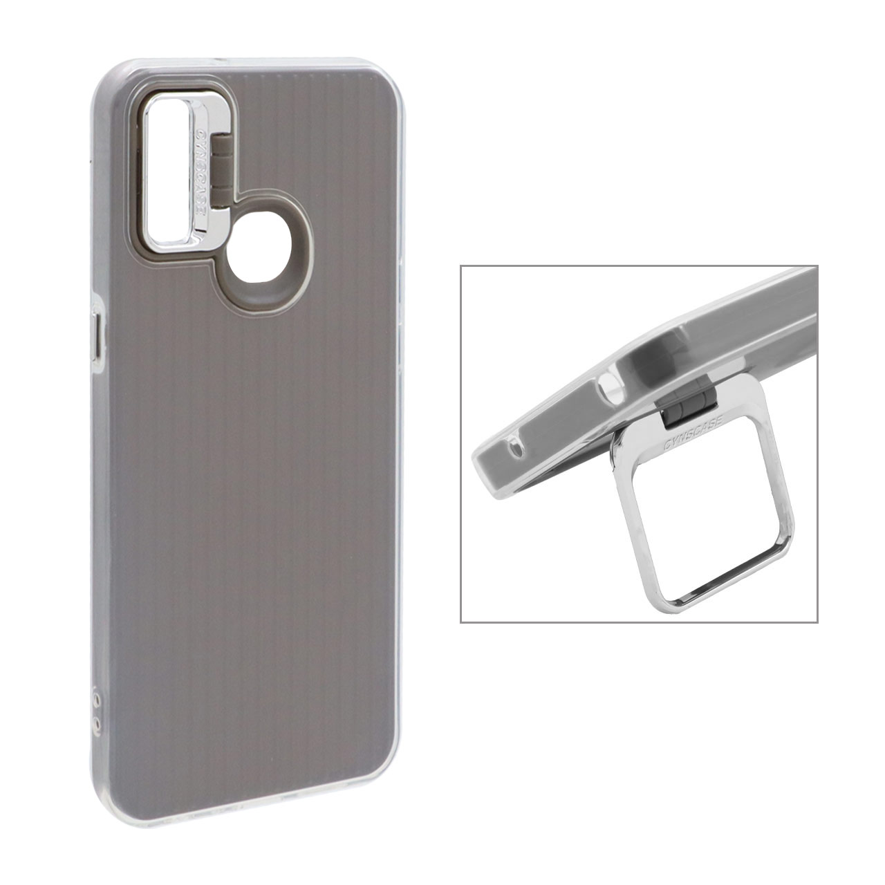 1505666 قاب Cyns Case ژله ای دو لایه لنز استندشو Samsung Galaxy A10s - خاکستری - تصویر 1