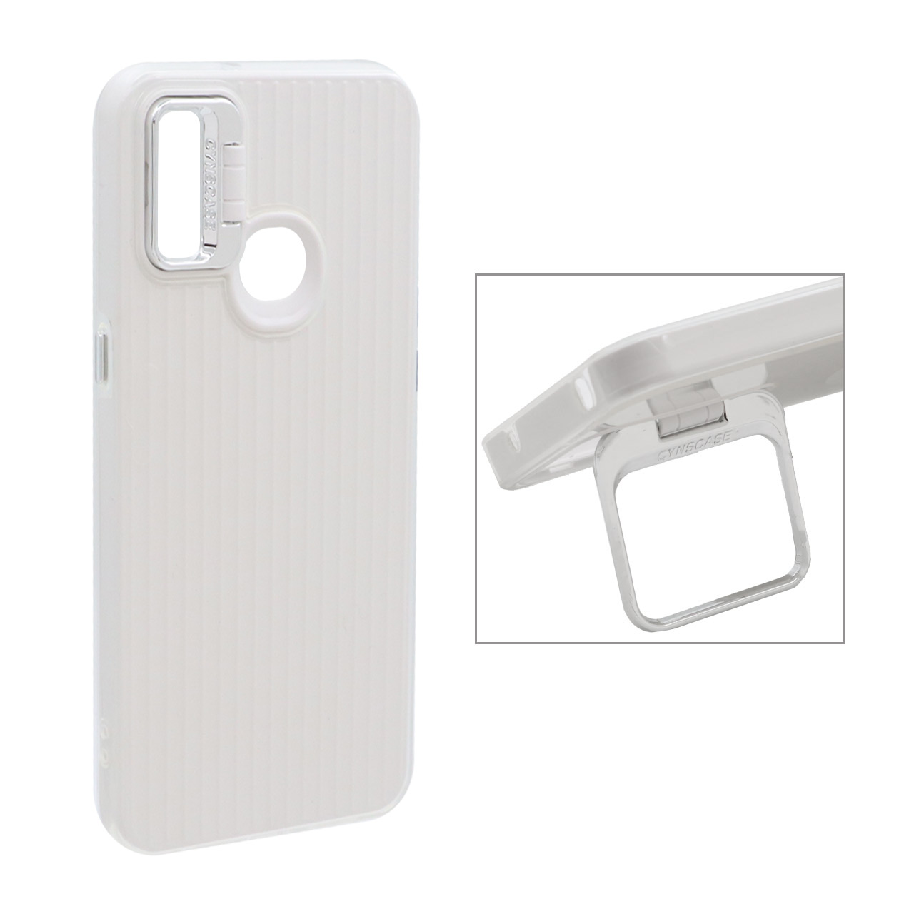 1505668 قاب Cyns Case ژله ای دو لایه لنز استندشو Samsung Galaxy A10s - سفید - تصویر 1