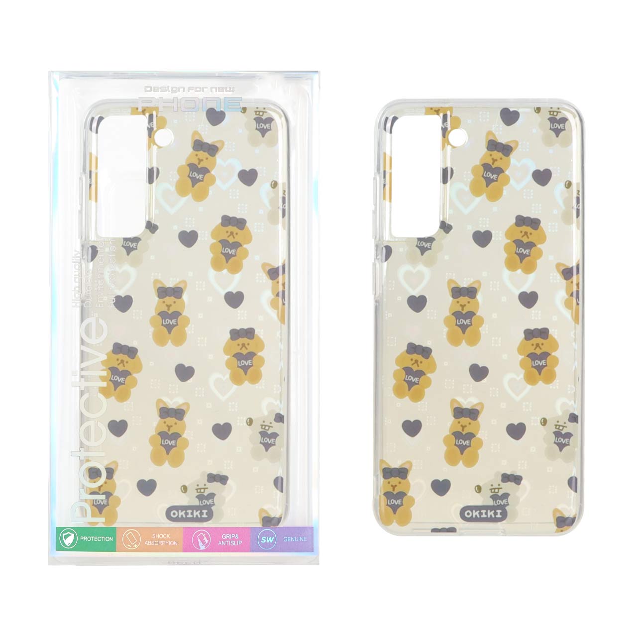 1507056 قاب هولوگرامی قلبی پشت سخت دور ژله ای Samsung Galaxy S21 FE - طرح 10 (پک دار) - تصویر 1