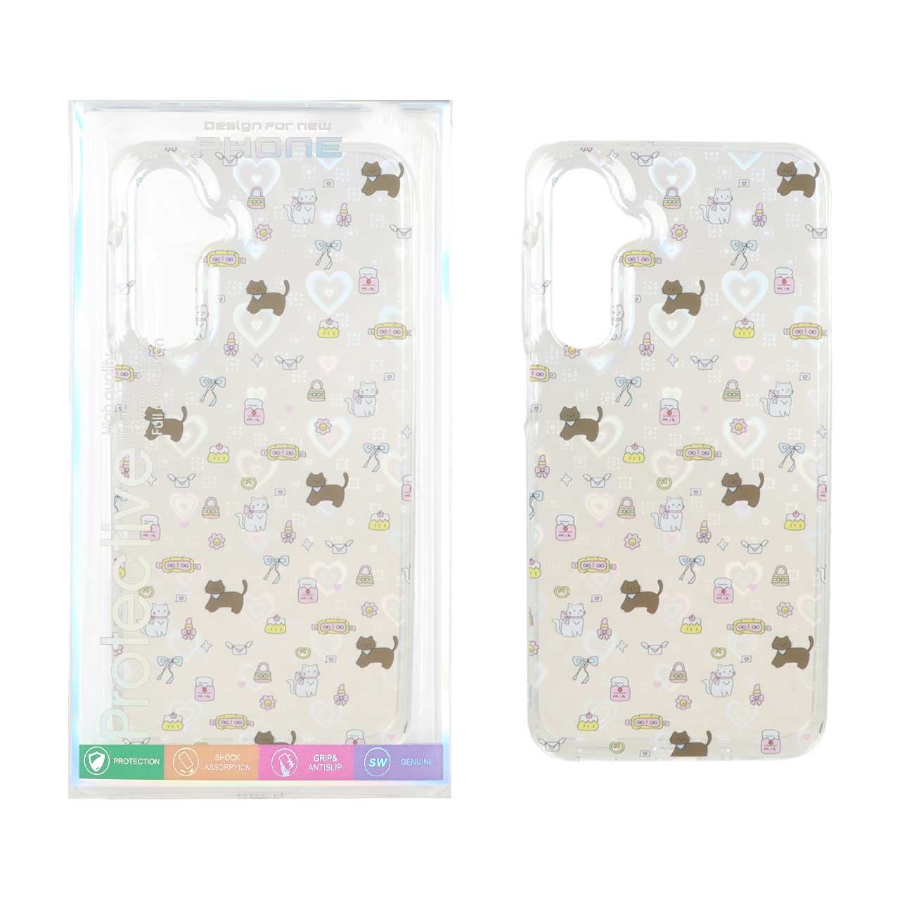 1507064 قاب هولوگرامی قلبی پشت سخت دور ژله ای Samsung Galaxy A16 - طرح 14 (پک دار) - تصویر 1