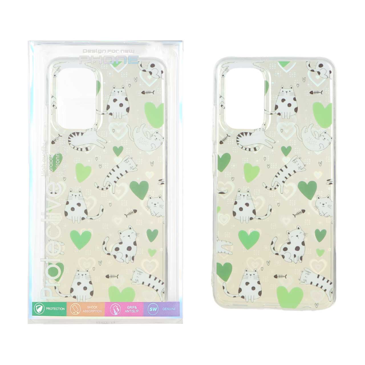 1507078 قاب هولوگرامی قلبی پشت سخت دور ژله ای Samsung Galaxy A32 4G - طرح 21 (پک دار) - تصویر 1