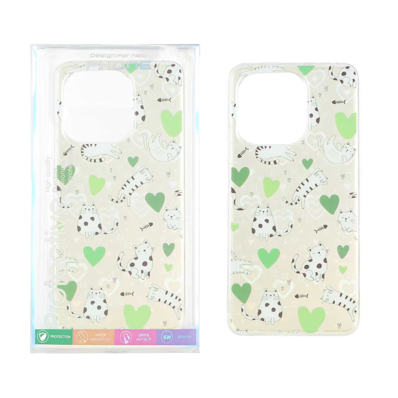 1507142 قاب هولوگرامی قلبی پشت سخت دور ژله ای Xiaomi Redmi Note 13 4G - طرح 53 (پک دار) - تصویر 1