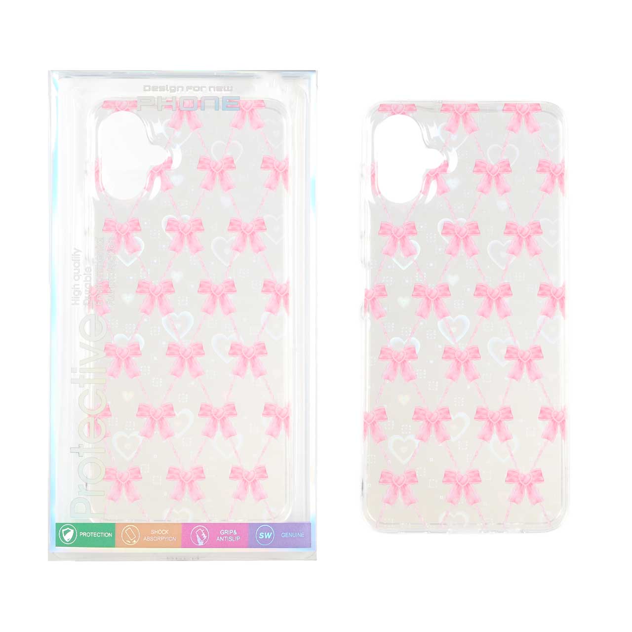 1507248 قاب هولوگرامی قلبی پشت سخت دور ژله ای Samsung Galaxy A06 - طرح 106 (پک دار) - تصویر 1