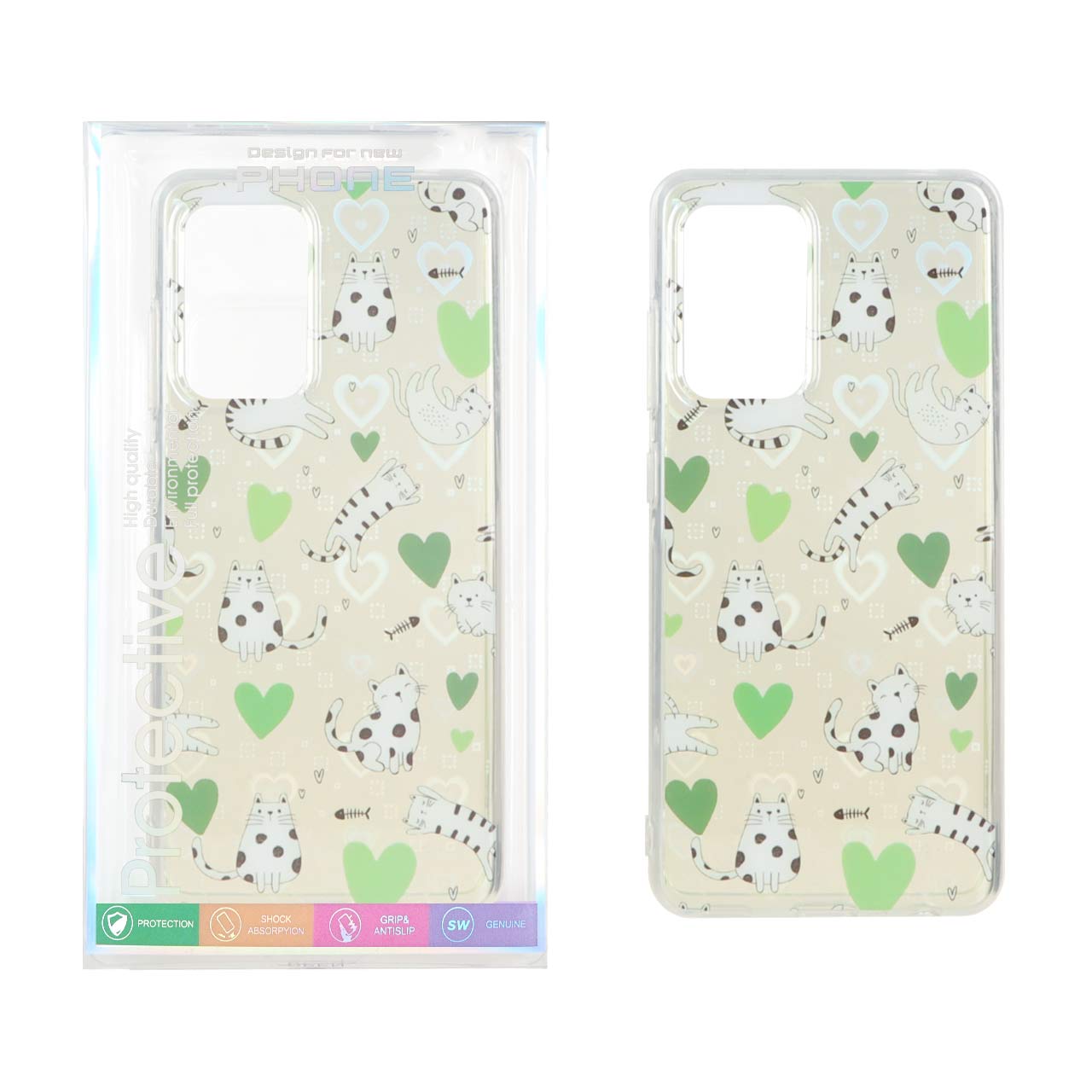 1507266 قاب هولوگرامی قلبی پشت سخت دور ژله ای Samsung Galaxy A52 / A52s - طرح 115 (پک دار) - تصویر 1