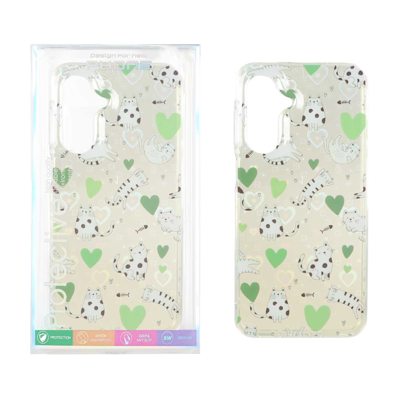 1507270 قاب هولوگرامی قلبی پشت سخت دور ژله ای Samsung Galaxy A56 / A36 - طرح 117 (پک دار) - تصویر 1