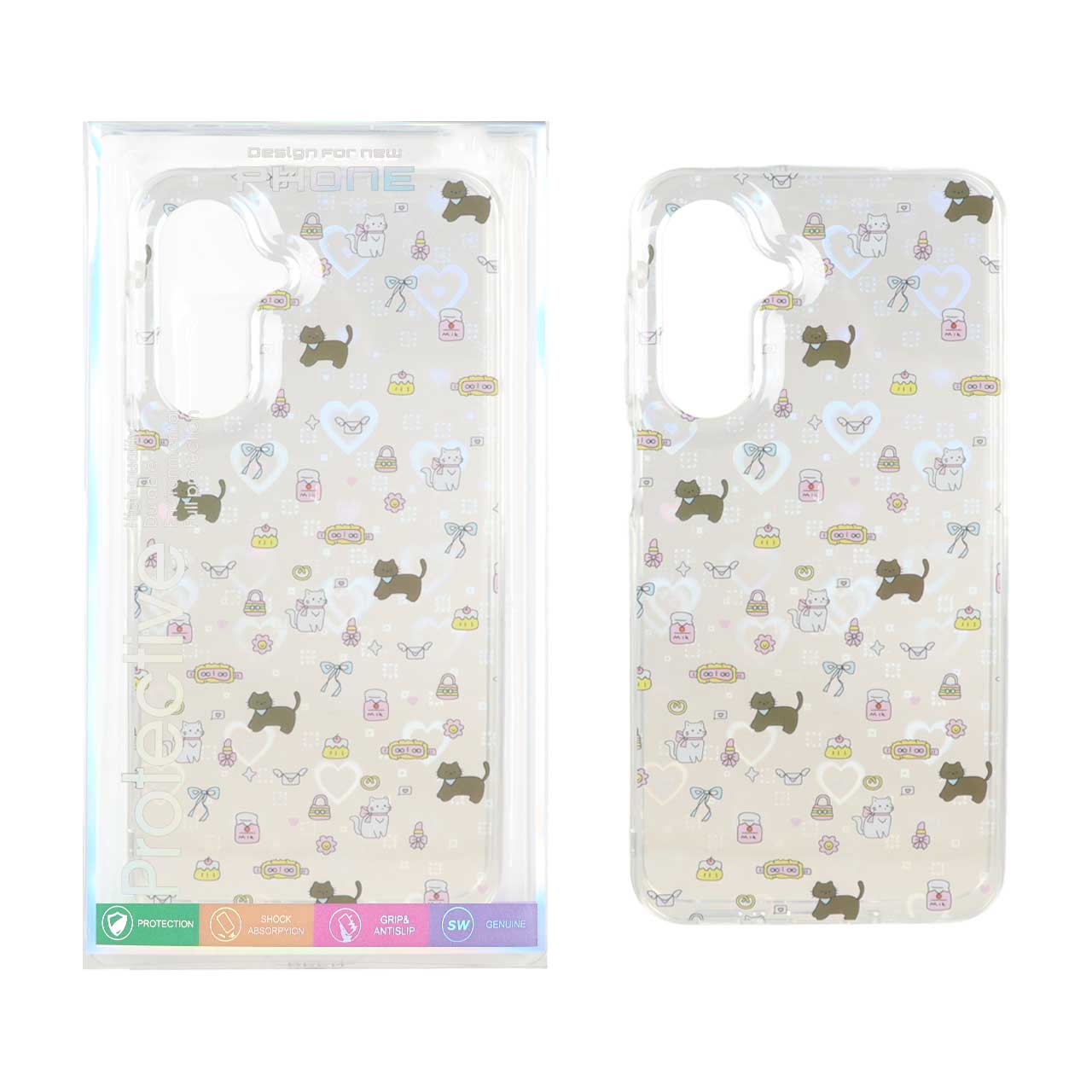 1507272 قاب هولوگرامی قلبی پشت سخت دور ژله ای Samsung Galaxy A56 / A36 - طرح 118 (پک دار) - تصویر 1