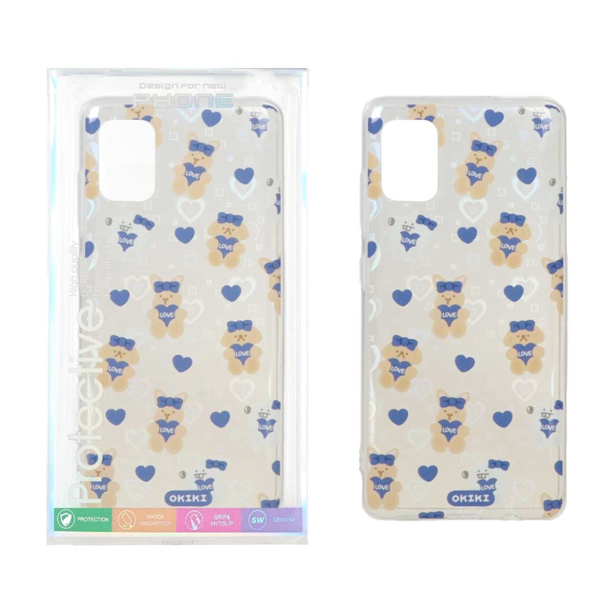 قاب هولوگرامی قلبی پشت سخت دور ژله ای Samsung Galaxy A51 / M40s - طرح 124 (پک دار) - تصویر 1