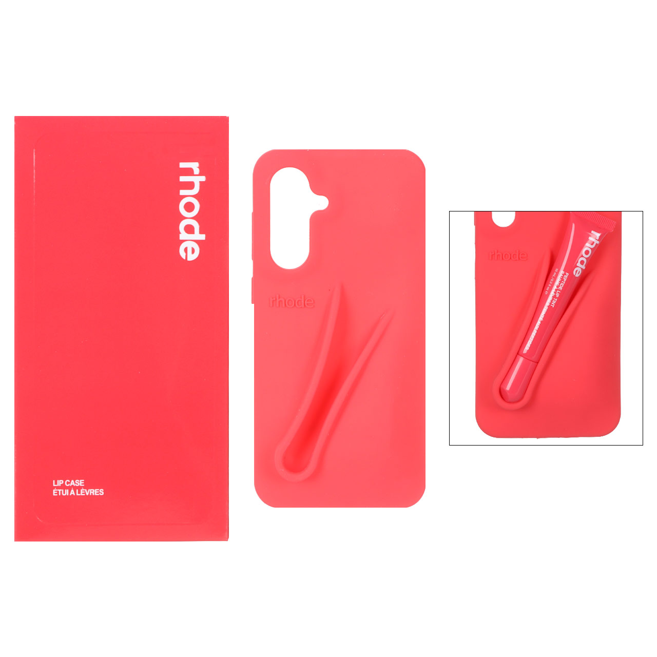 1507942.jpg قاب سیلیکونی پاک کنی اورجینال rhode با ست لیپ گلاس Samsung Galaxy A56 / A36 - قرمز (پک دار) - تصویر 1