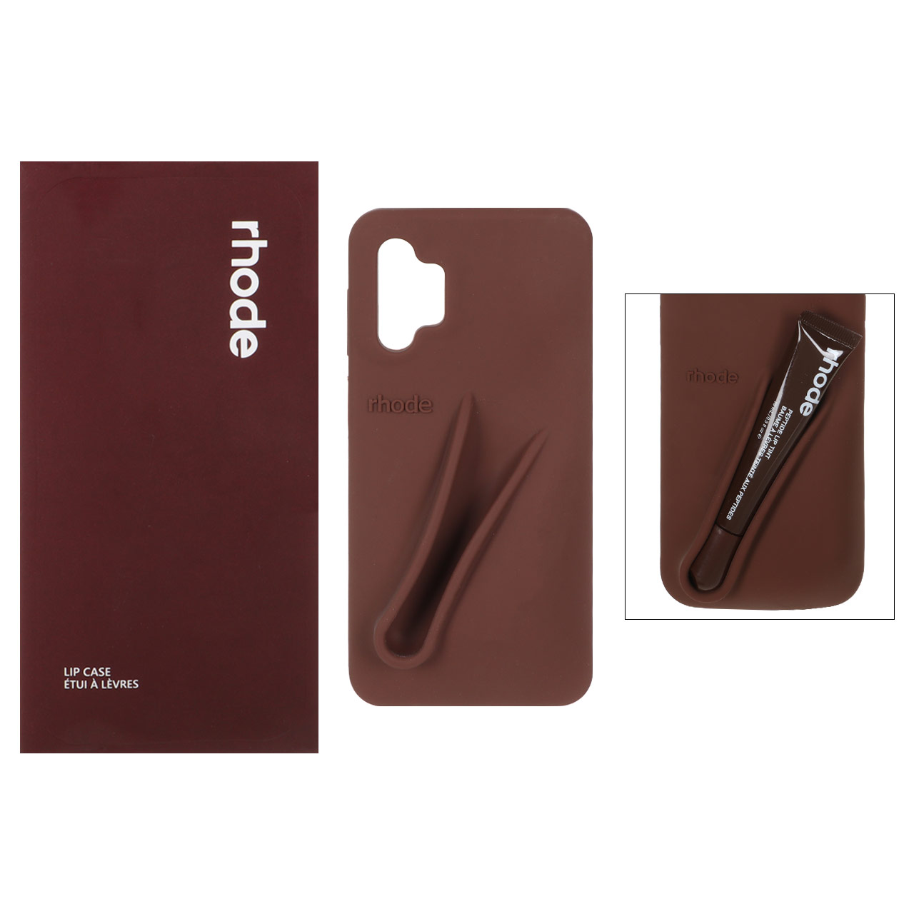 1508036.jpg قاب سیلیکونی پاک کنی اورجینال rhode با ست لیپ گلاس Samsung Galaxy A13 4G / A13 5G / A04s / M13 4G / M23 / F13 - قهوه ای (پک دار) - تصویر 1