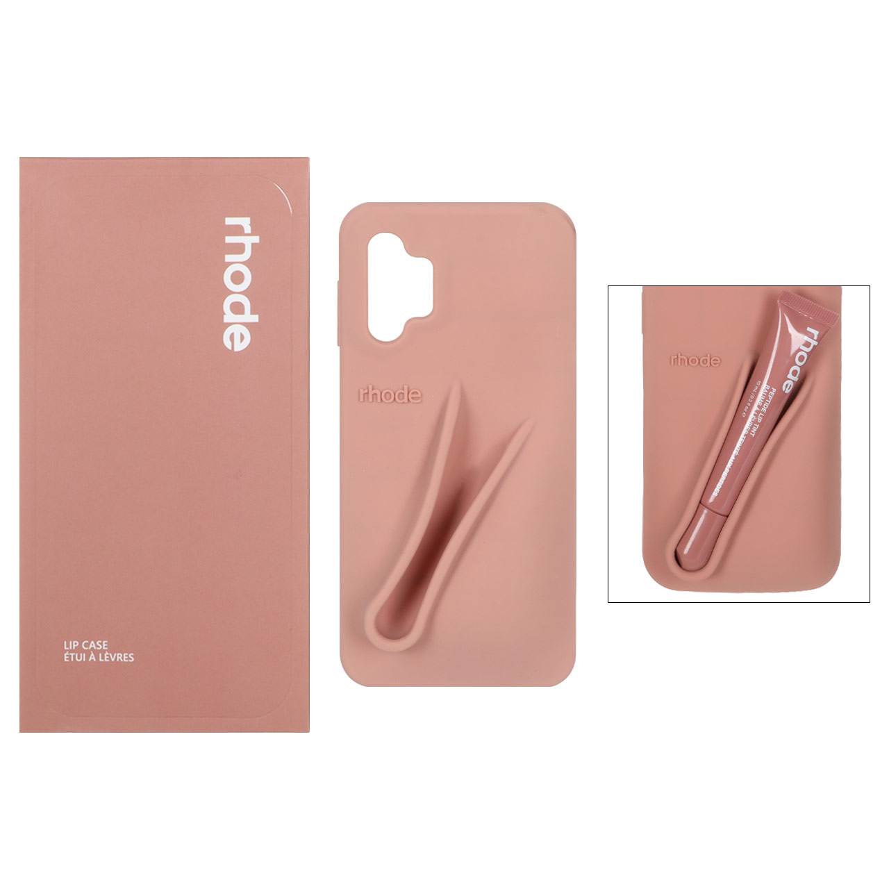 1508038.jpg قاب سیلیکونی پاک کنی اورجینال rhode با ست لیپ گلاس Samsung Galaxy A13 4G / A13 5G / A04s / M13 4G / M23 / F13 - کرم نارنجی (پک دار) - تصویر 1