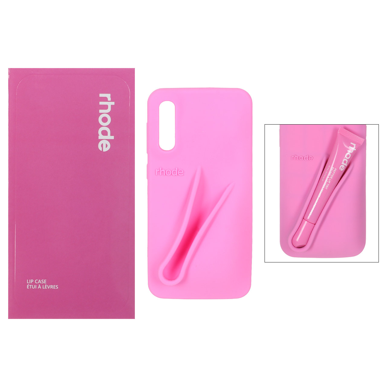 1508044.jpg قاب سیلیکونی پاک کنی اورجینال rhode با ست لیپ گلاس Samsung Galaxy A50 / A50s / A30s - صورتی (پک دار) - تصویر 1