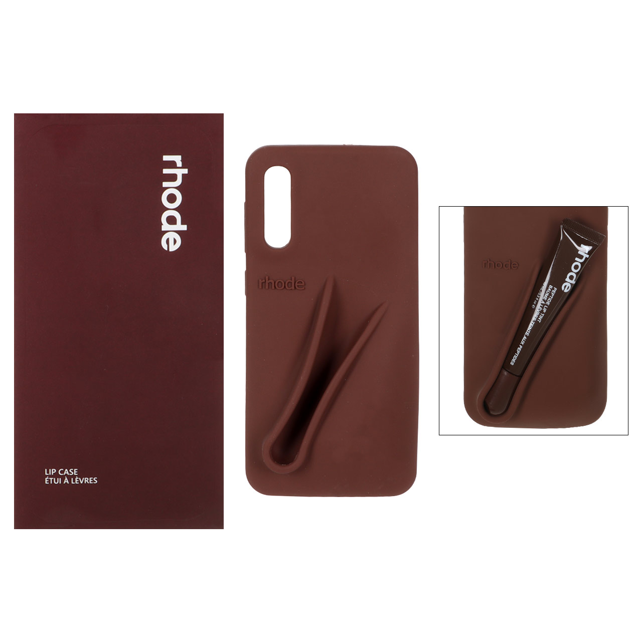1508050.jpg قاب سیلیکونی پاک کنی اورجینال rhode با ست لیپ گلاس Samsung Galaxy A50 / A50s / A30s - قهوه ای (پک دار) - تصویر 1