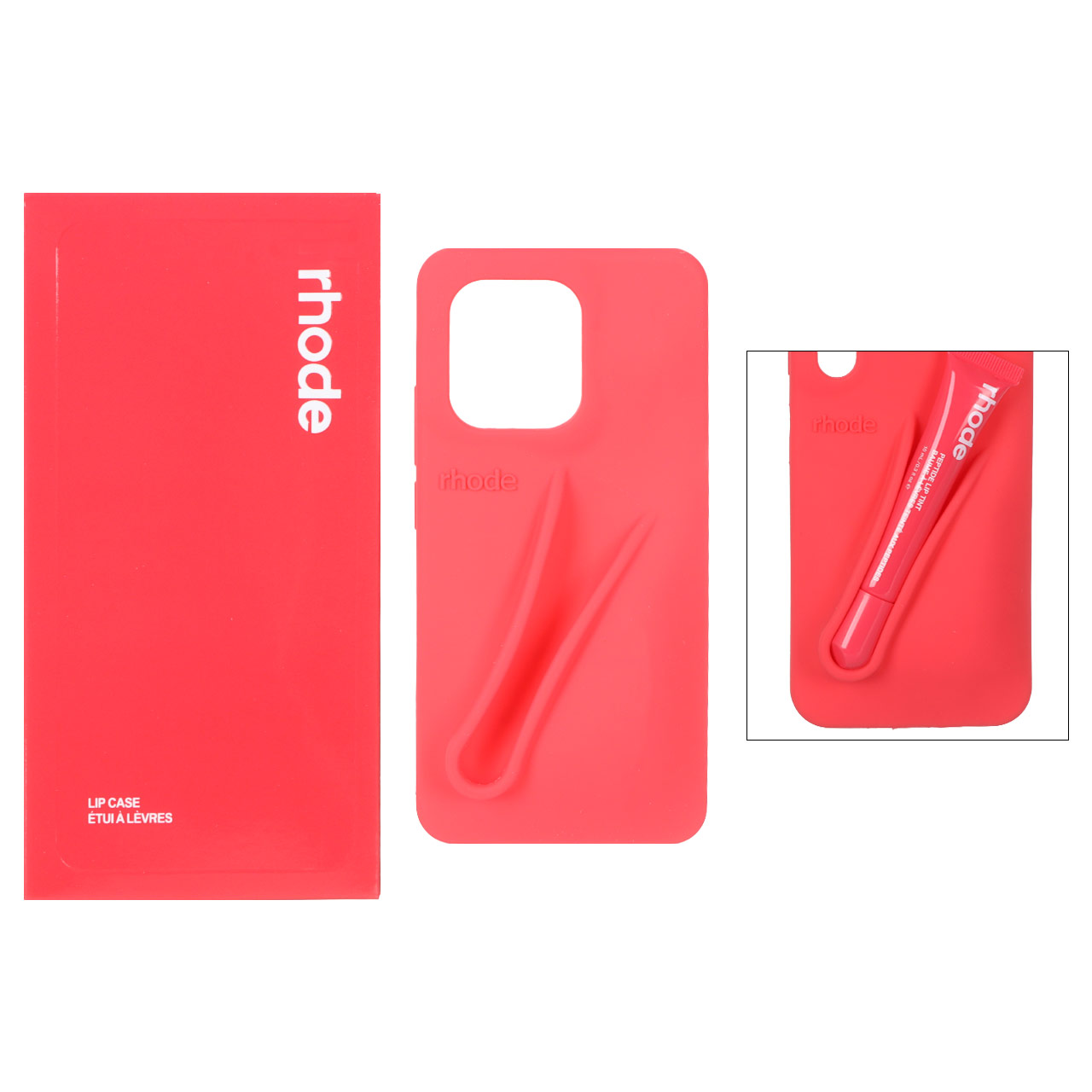 1508108.jpg قاب سیلیکونی پاک کنی اورجینال rhode با ست لیپ گلاس Xiaomi Redmi Note 13 4G - قرمز (پک دار) - تصویر 1