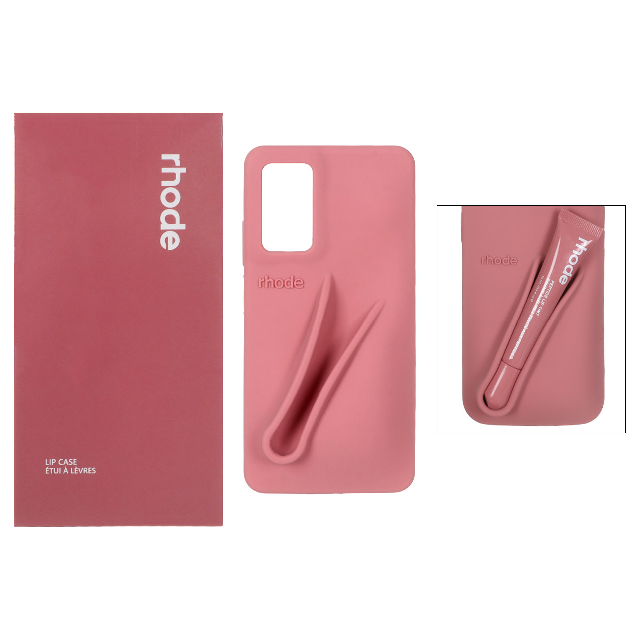 1508128.jpg قاب سیلیکونی پاک کنی اورجینال rhode با ست لیپ گلاس Xiaomi Redmi Note 12 Pro 4G / Redmi Note 11 Pro - کالباسی (پک دار) - تصویر 1