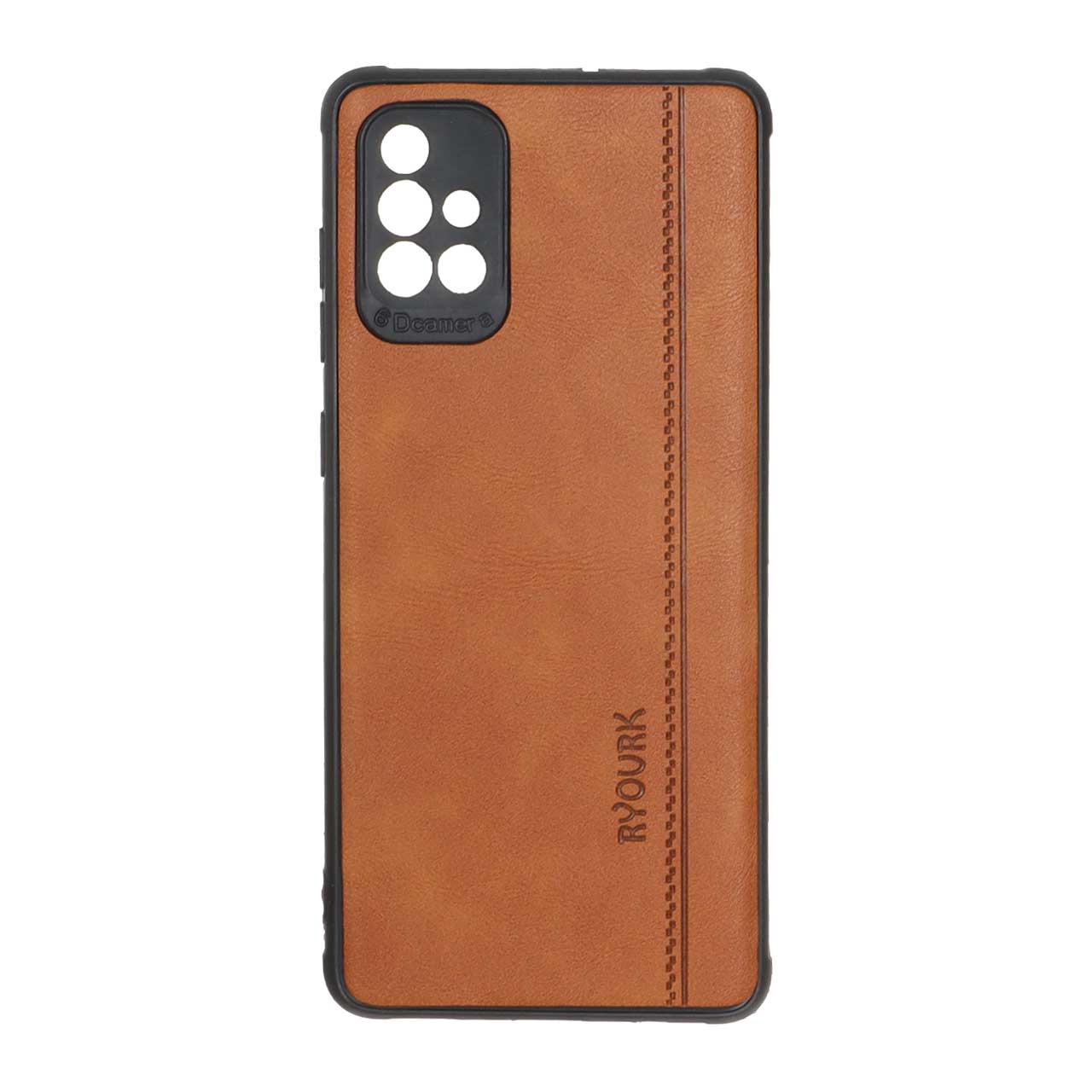 1512020 قاب طرح چرم RYOURK مدل Samsung Galaxy A71 - عسلی - تصویر 1