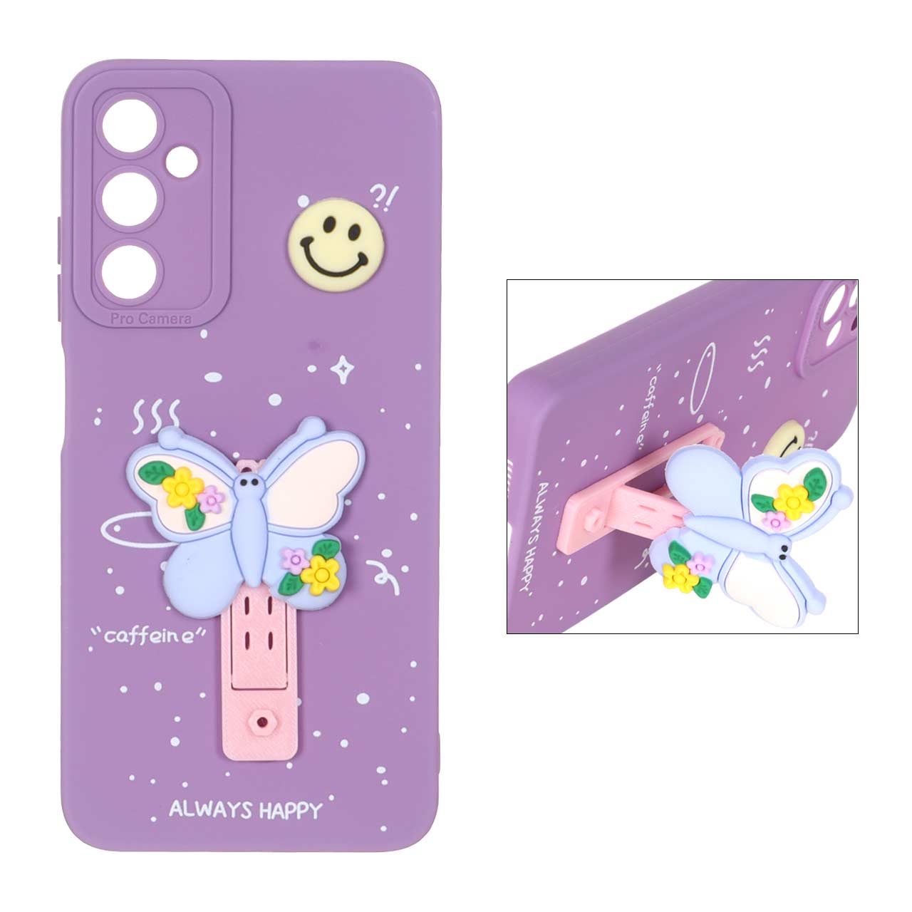 1514664 قاب Pro Camera پاپیون خمیری استندشو Samsung Galaxy A05s - بنفش - تصویر 1