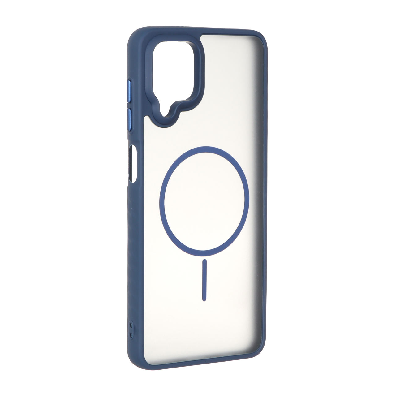 1516232 قاب مات طرح مگ سیف دور هاشور Samsung Galaxy A12 / M12 / F12 - سرمه ای - تصویر 1