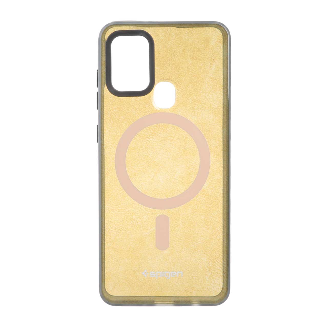 1517170 قاب Spigen طرح مگ سیف پشت سخت دور مات Samsung Galaxy A21s - قهوه ای - تصویر 1