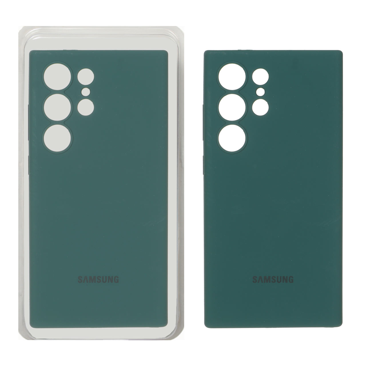 1518252 قاب سیلیکونی پاک کنی محافظ لنزدار اورجینال Samsung Galaxy S24 Ultra - سبز تیره (پک دار) - تصویر 1