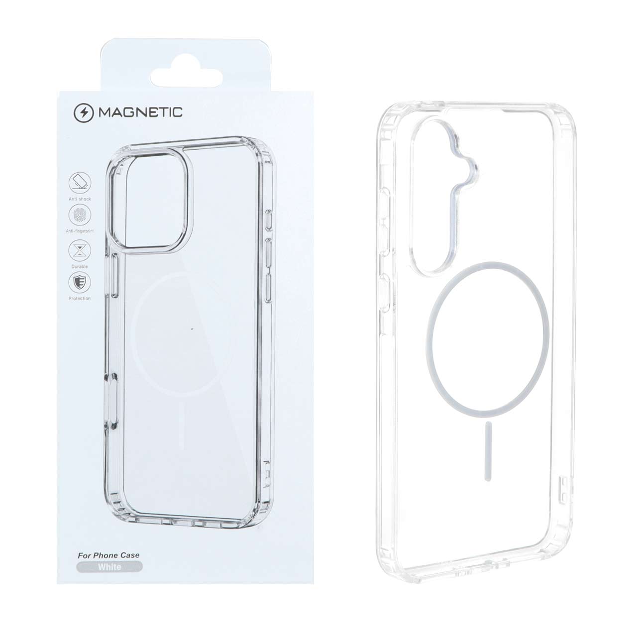 1519796 قاب اورجینال Magnetic دور ژله ای MagSafe مدل Samsung Galaxy A35 - سفید (پک دار) - تصویر 1