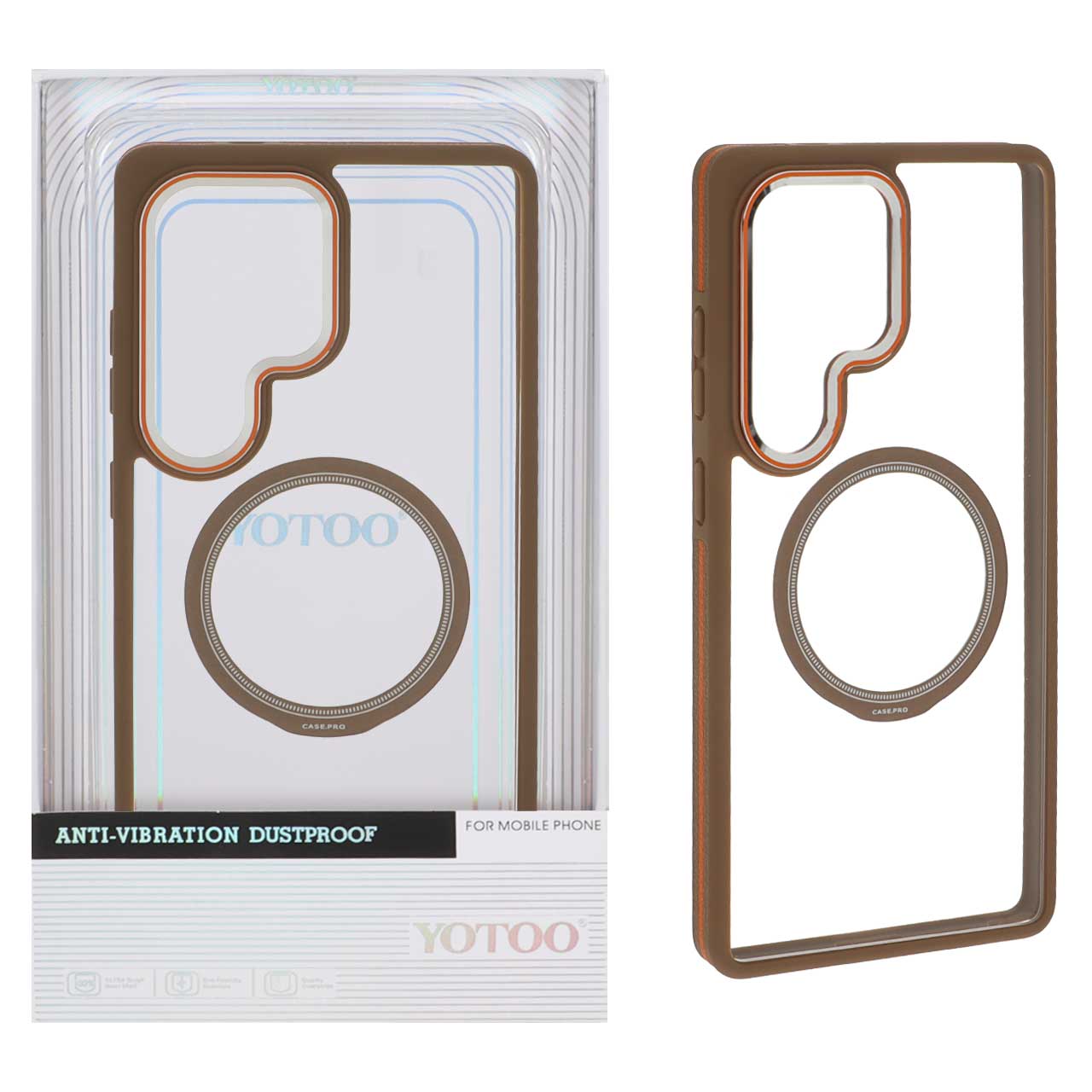 1521112 قاب اورجینال Yotoo شفاف MagSafe لنز فلزی Samsung Galaxy S25 Ultra - نسکافه ای (پک دار) - NTC - تصویر 1