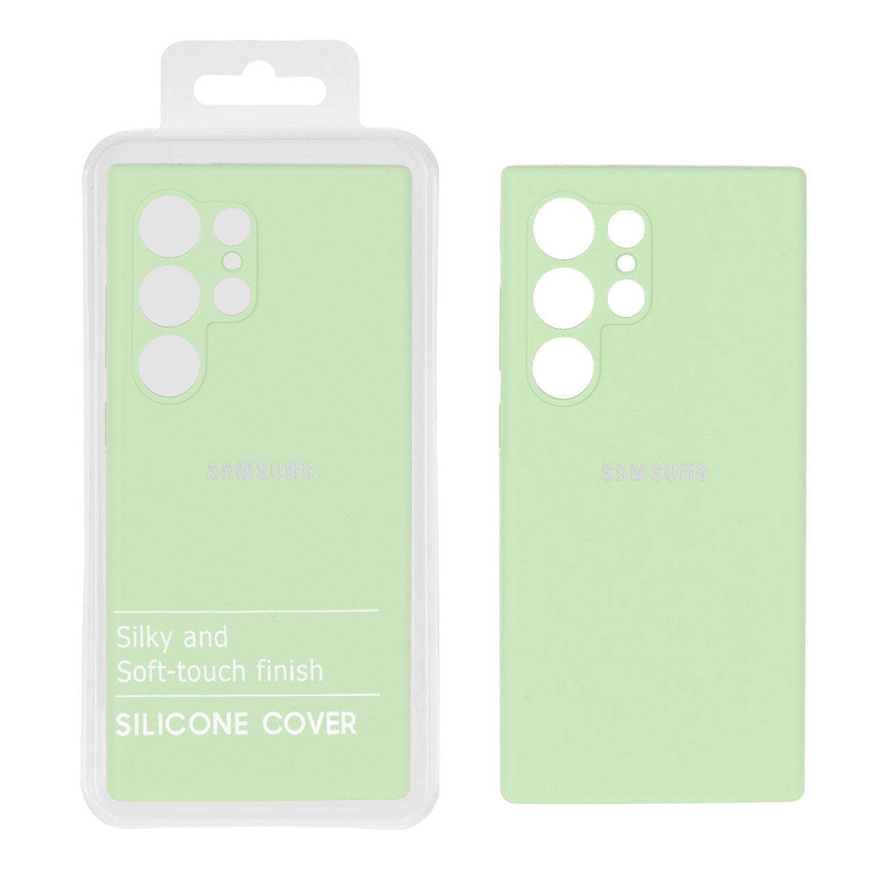 1521228 قاب سیلیکونی پاک کنی اورجینال درجه یک Samsung Galaxy S24 Ultra - سبز مغز پسته ای (پک دار) - NTC - تصویر 1