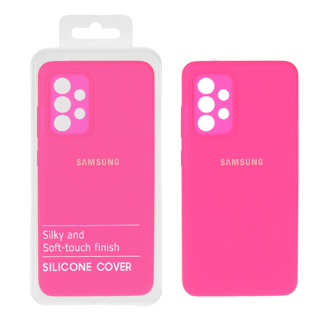 1521370 قاب سیلیکونی پاک کنی اورجینال درجه یک Samsung Galaxy A52 / A52s - صورتی فانتزی (پک دار) - NTC - تصویر 1