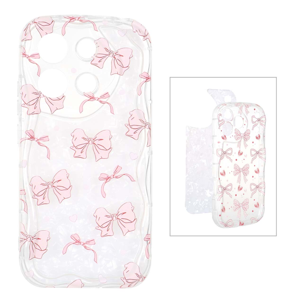 1522050 قاب کنگره ای ژله ای شفاف طرح دار با کاور ماربل Xiaomi Redmi Note 13 4G - کد 139 - تصویر 1