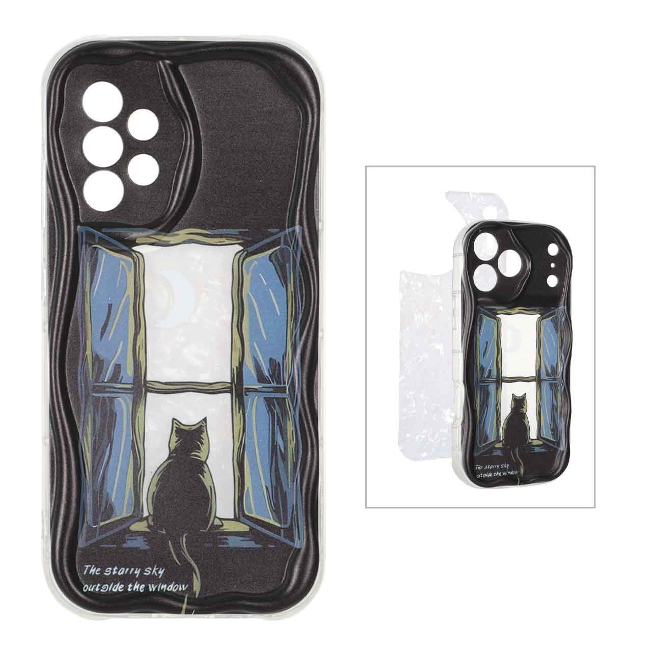 1522394 قاب کنگره ای ژله ای شفاف طرح دار با کاور ماربل Samsung Galaxy A52 / A52s - کد 311 - تصویر 1