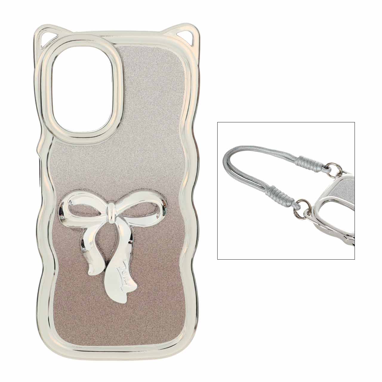 1522982 قاب کنگره ای اکلیلی پاپیون دار با بند مچی Xiaomi Redmi Note 10 4G / Redmi Note 10S / Poco M5S - رزگلد - تصویر 1