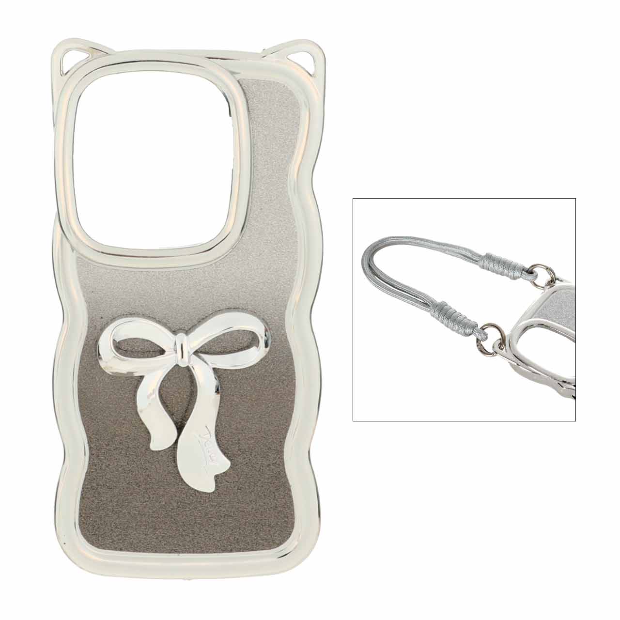 1522990 قاب کنگره ای اکلیلی پاپیون دار با بند مچی Xiaomi Redmi Note 14S / Note 13 Pro 4G / Poco M6 Pro 4G - خاکستری - تصویر 1