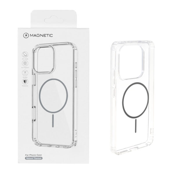 قاب اورجینال Magnetic دور ژله ای MagSafe مدل Xiaomi Redmi Note 14 4G - خاکستری (پک دار)
